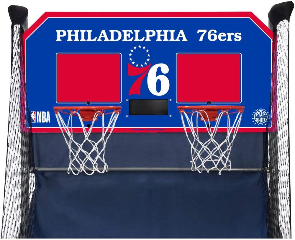 Pop-A-Shot - Home Dual Shot Arcade Basketball Game with NBA Graphics l Sensor Scoring l 16 Game Modes l 7 Balls l Foldable Storage l for All NBA Fans