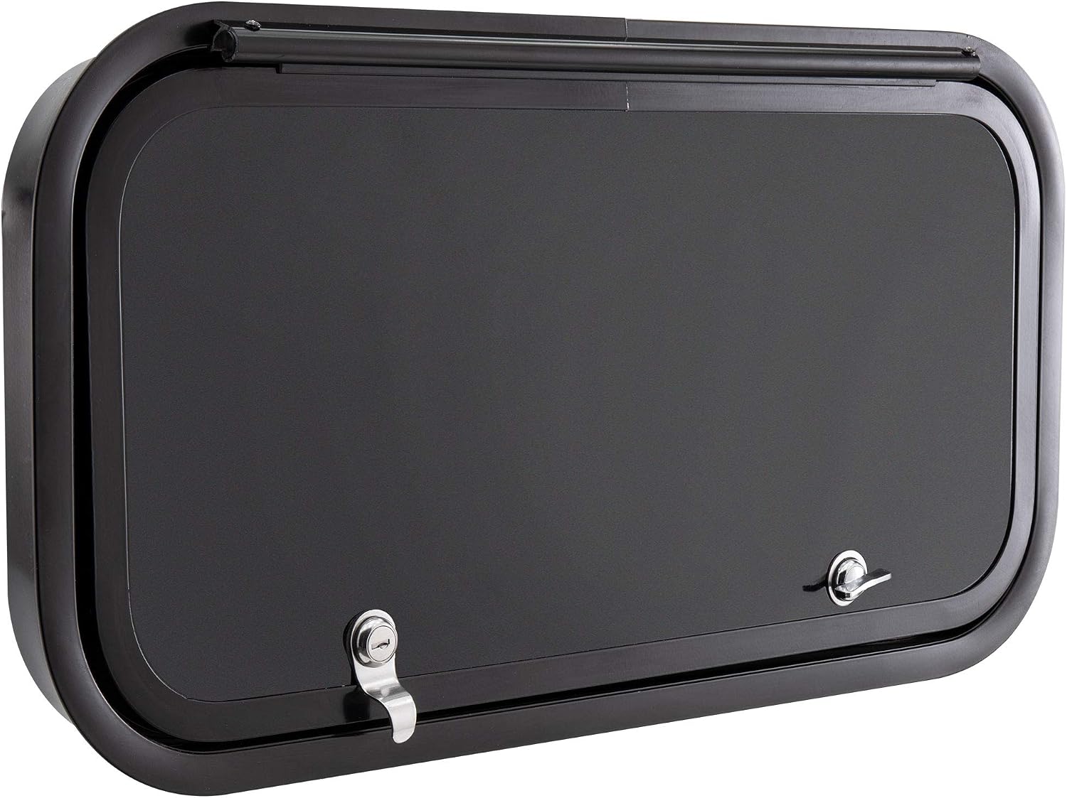 RecPro RV Baggage Door | Rounded Corners | Camper | Compartment Door | Black Fiberglass (36' W x 12' H) | Made in America