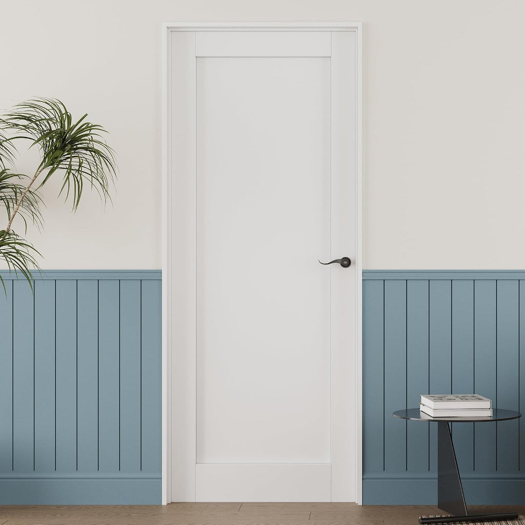 32'' x 80'' French Interior Door for French/Pocket Doors, Solid Core Interior Door for Bedroom/Closet/Pantry, w/o Hardware Kit, Prehung Jamb or Borehole, White
