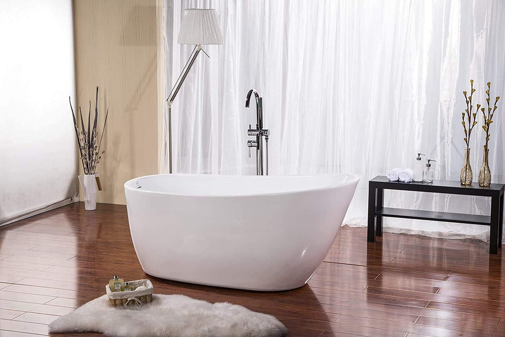 Fine Fixtures Zen Freestanding Bathtub White 68' With Drain Included