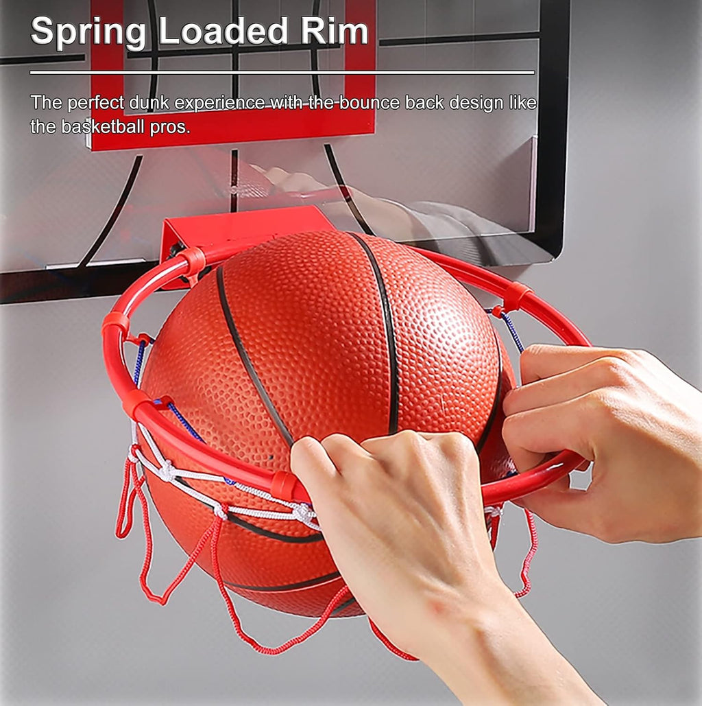 Basketball Hoop Portable Basketball Hoop Outdoor with Transparent Backboard, Mini Wall-Mounted Foldable Basketball Goal, Game Use