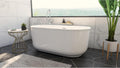 Alliance Pro 67 in. L x 31-1/2 in. W x 23-5/8 in. H Freestanding Acrylic Bathtub, White Drain