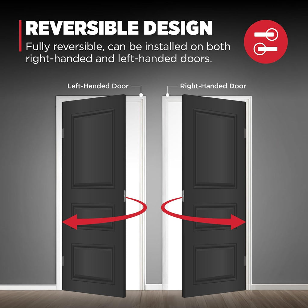 Kwikset Brentford Front Door Handle No Lock, Entry Handleset Exterior with Sedona Interior Reversible Lever, Non-Locking, Matte Black, Deadbolt Not Included