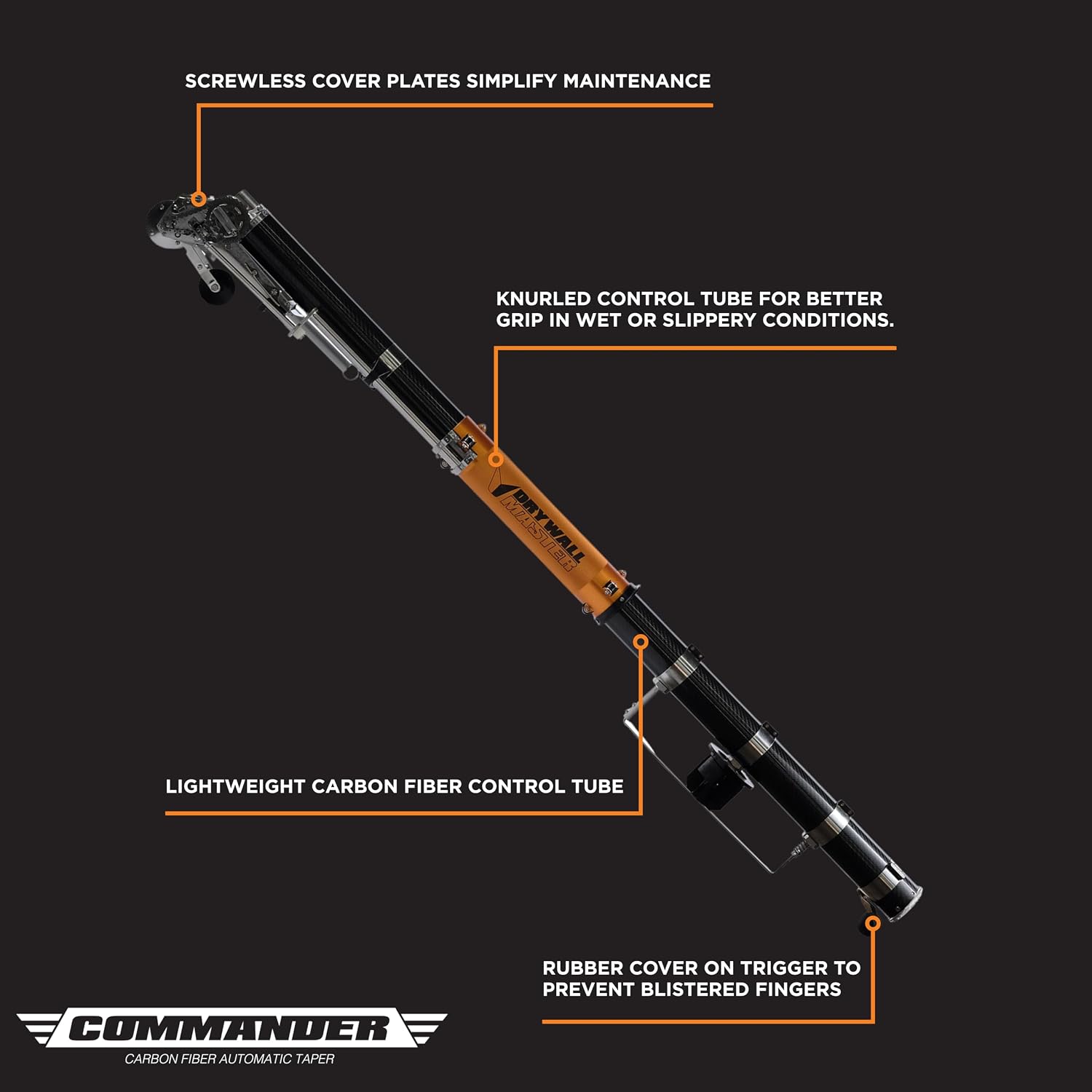 Commander Carbon Fiber Automatic Taper | Drywall Master – Lightweight Durable Drywall Master Tool for Professional Drywall Finishing – Chicago Family Owned