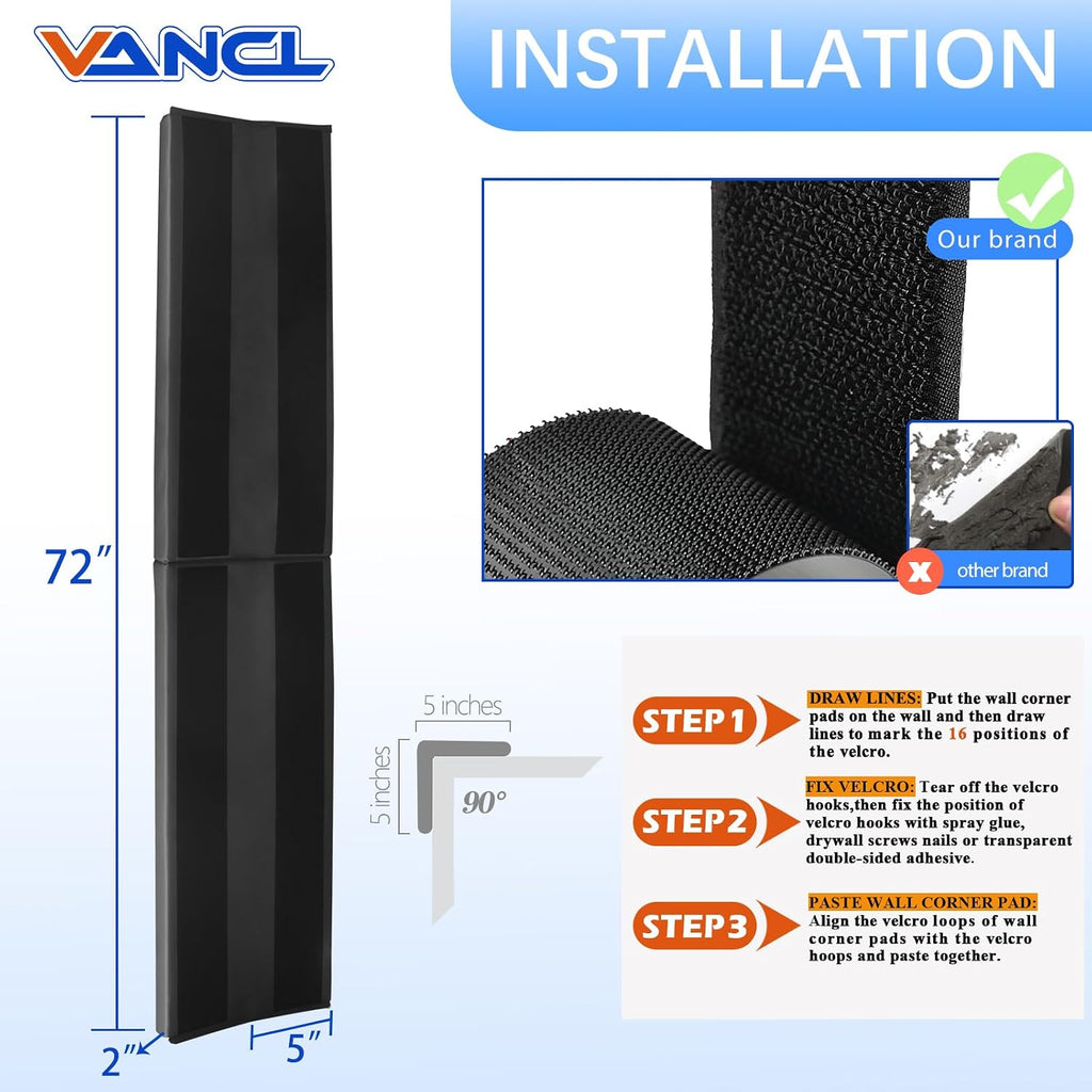 Padding Corner Wall Guards Pads Heavy Duty Wall Corner Protection Padding Safety Wall Edge Protector Durable 2 Sides Wall Corner Guards for Protector