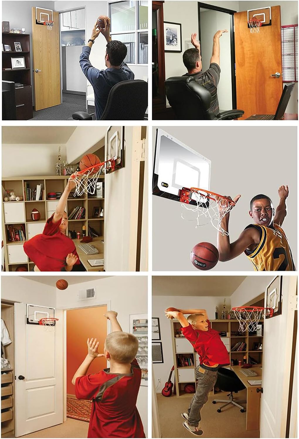 Basketball Hoop Portable Mini Basketball Stand for Children and Adults, Home Office Bedroom Indoor and Outdoor Basketball Hoop, for Door Frames and Walls (Size : 59x40.5cm)