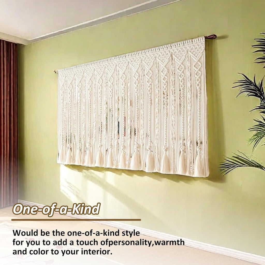 Macrame Wall Hanging Macrame Wall Hanging Cotton Handmade Woven Tapestry Crochet Woven Wall Art, for Bedroom Living Room