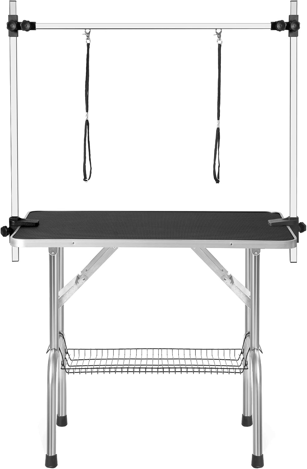 New Large Pet Grooming Table for Dog Cat with Adjustable Arm and Clamps Heavy Duty Portable dog grooming table w/Arm & Noose & Mesh Tray (42INCH, BLACK)