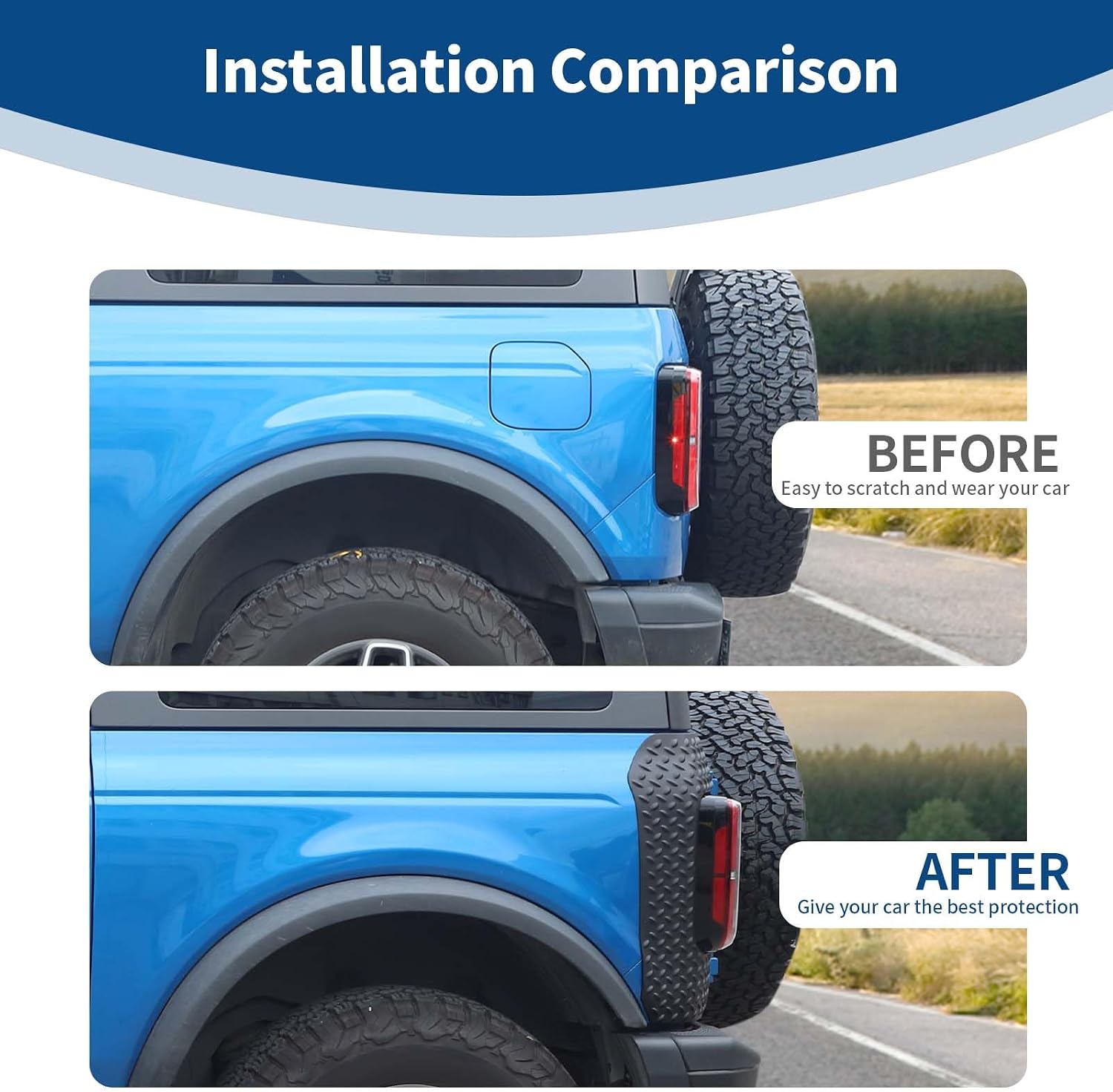 for Bronco Corner Edge Protector Set Anti Scratch Guards Protector,Cowl Body Armor Outer Cowl Covers for Ford Bronco 2021-Present Black ABS Exterior Accessories 8pcs