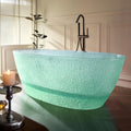 67' Edeyeu Freestanding Bathtub – Oval Ice Crack Solid Surface Bathtub, Luxury Extra Deep Soaking Tub In Natural Resin, Stand Alone Free Standing Tub For Modern Bathroom Design D