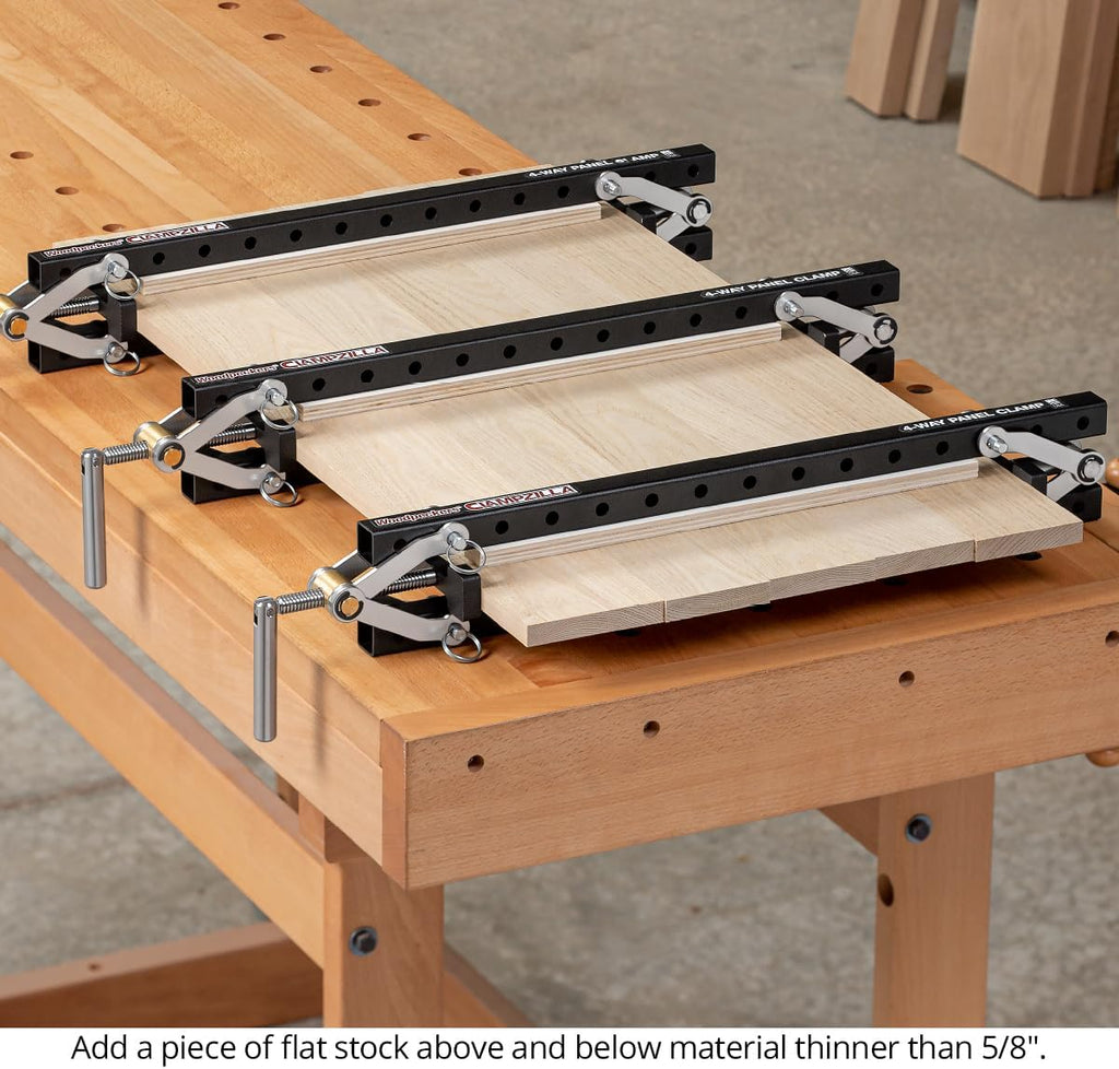 Woodpeckers Clampzilla 3.0, 38 Inch (4 Pack), 4-Way Panel Clamps for Glue-Ups on Cabinet Door Panels, Table Tops & Wood Panels, USA Made