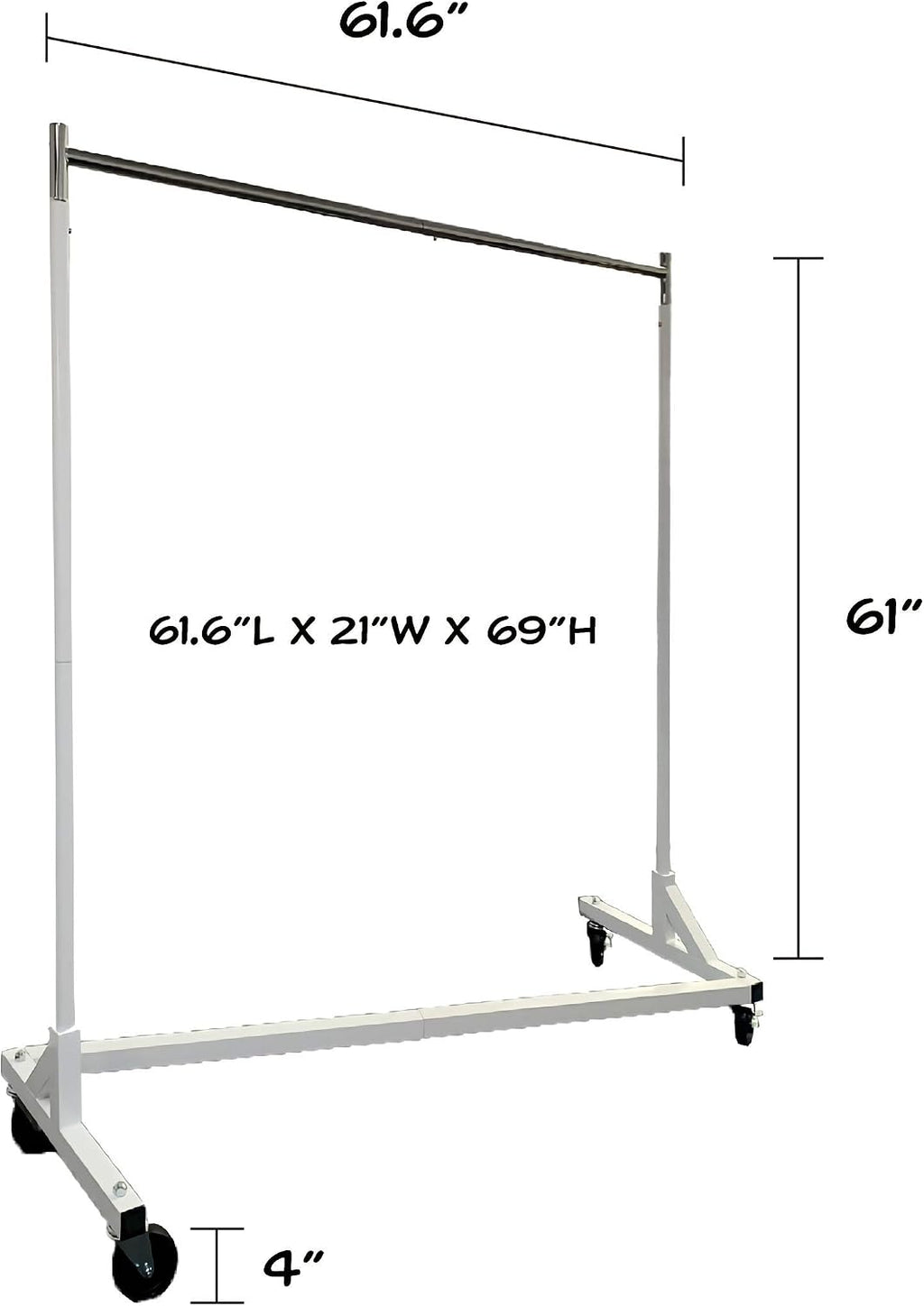 Heavy Duty 400lb Load Garment Clothing Z Rack - Rolling Garment Z Rack for Home, Retail Display, Durable Square Tubing, Commercial Grade Clothing Rack. Display Racks, Coat Rack Fixtures