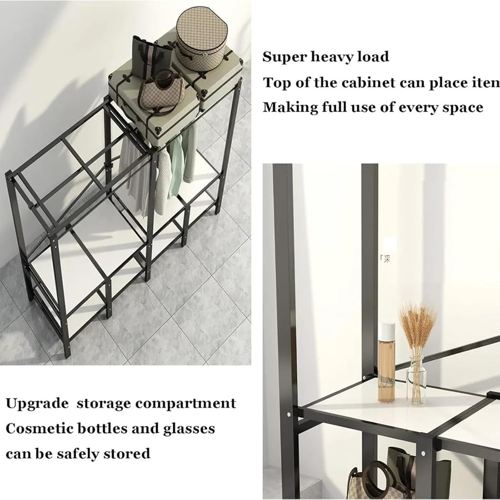 Wardrobe Portable Canvas Wardrobe, Foldable Drying Rack with Cover, Heavy Duty Closet Rack, Large Wardrobe Clothes Organizer, for Bedrooms and Living Rooms(160x48x172cm)