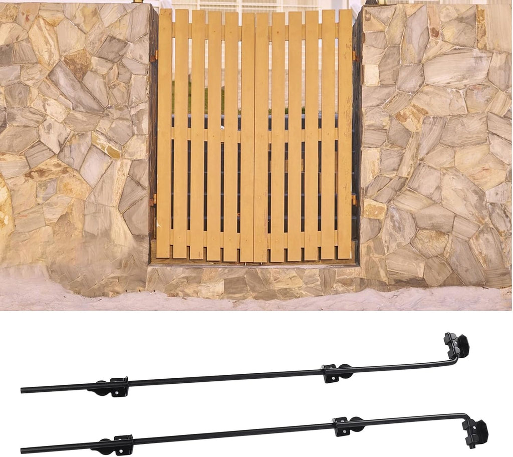 WALFRONT Heavy Duty Gate Drop Rod 36Inch Door Cane Bolt Wood Metal Fence Stopper Wrought Iron Gate Latches Black Finish for Doors Gates Fences Wood Metal Gates