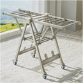 Foldable Clothes Drying Racks, Standing Dry Racks with Windproof Holes, Portable Indoor Outdoor Laundry Garment Rack, High Capacity Blanket/Sheet/Sho(Gray-(L x W x H) 160x56x114.5~152.5CM