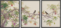 wall26 Framed Print Wall Art Set Watercolor Fruit Tree Branch with Birds Botanical Decorative Minimal Relax/Zen for Living Room, Bedroom, Office - 16'x24'x3 BLACK