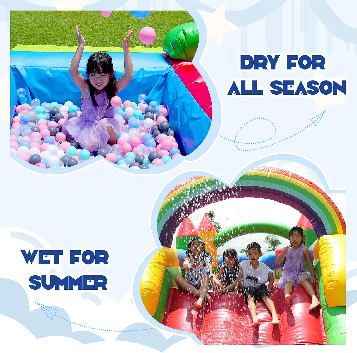 25FT Commercial Grade Bounce House Combo, Heavy Duty PVC Inflatable Bouncer with Crawl Tunnel & Obstacle Course, Large Jumping Castle for Backyard, Birthday Party, School Event, Kids Ages 3-12