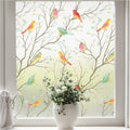 Coavas Stained Glass Window Film, Decorative Frosted Glass Window Privacy Film, Static Cling Non-Adhesive Windows Sticker for Front Door Bathroom Heat Control Anti UV, 45.2 x 157 Inches