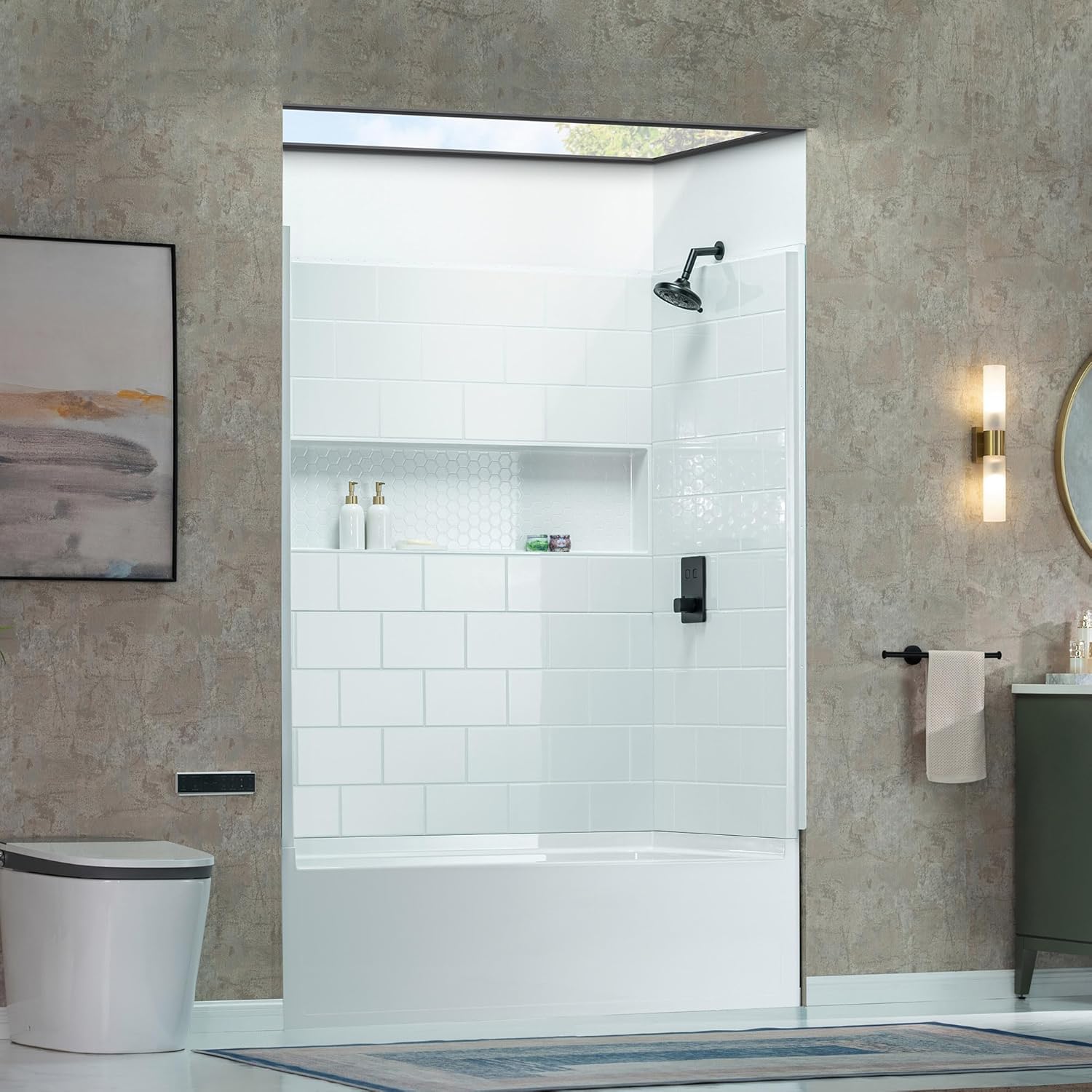 WOODBRIDGE 60' x 32' Alcove Soaking Bathtub in white with Right-Hand Drain Hole