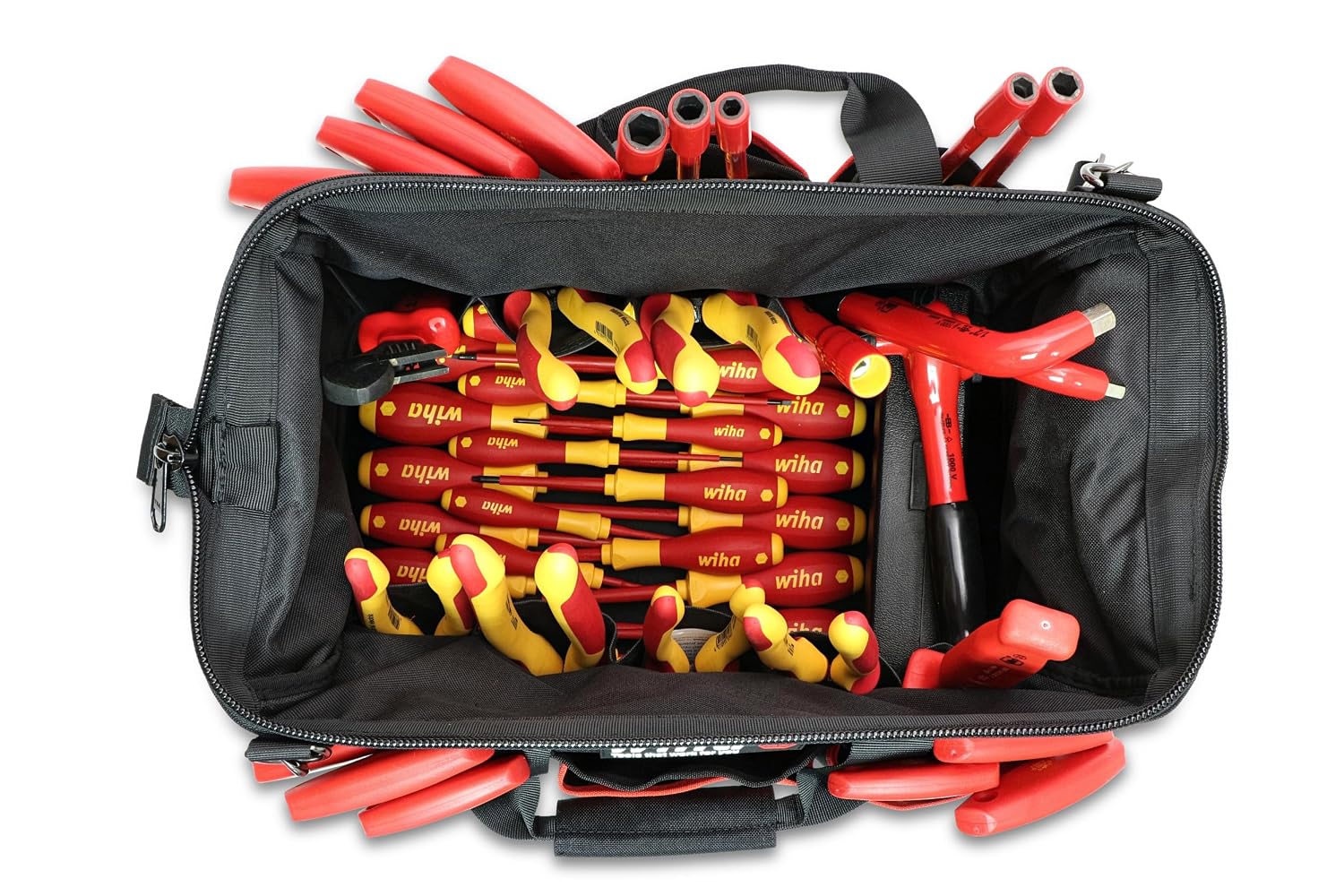 Wiha 32876 Insulated Set with Pliers, Cutters, Nut Drivers, Screwdrivers, T Handles, Knife, Sockets, 3/8-Inch Dr Ratchet, Adjustable Wrench, 66-Piece