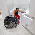 Ella Wheelchair Transfer 30'x52' Acrylic Hydro Massage Walk-In Bathtub with Right Outward Swing Door, 5 Piece Fast Fill Faucet, 2' Dual Drain