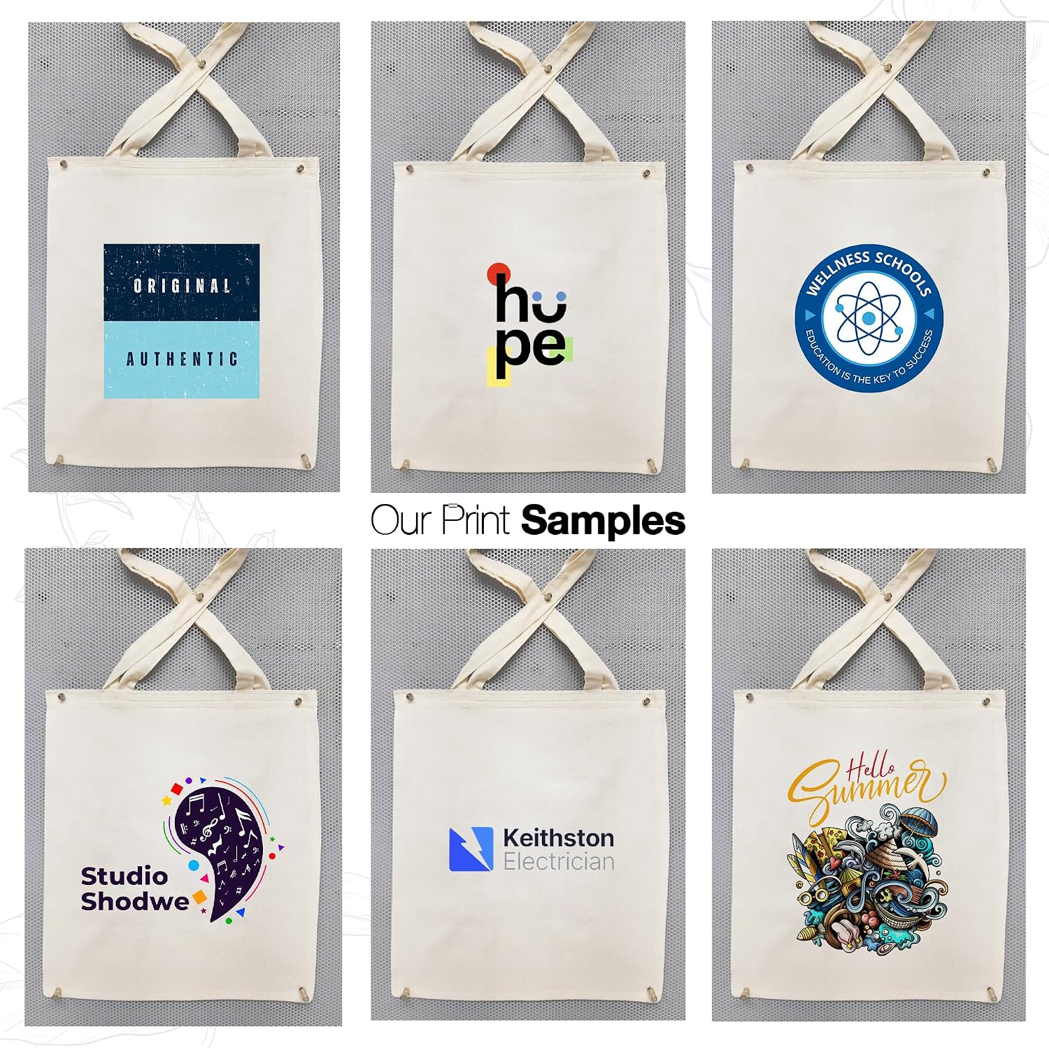 Pack of 10/50/100 Custom Canvas Tote Bags with Logo – Reusable Bags for Business Branding Events