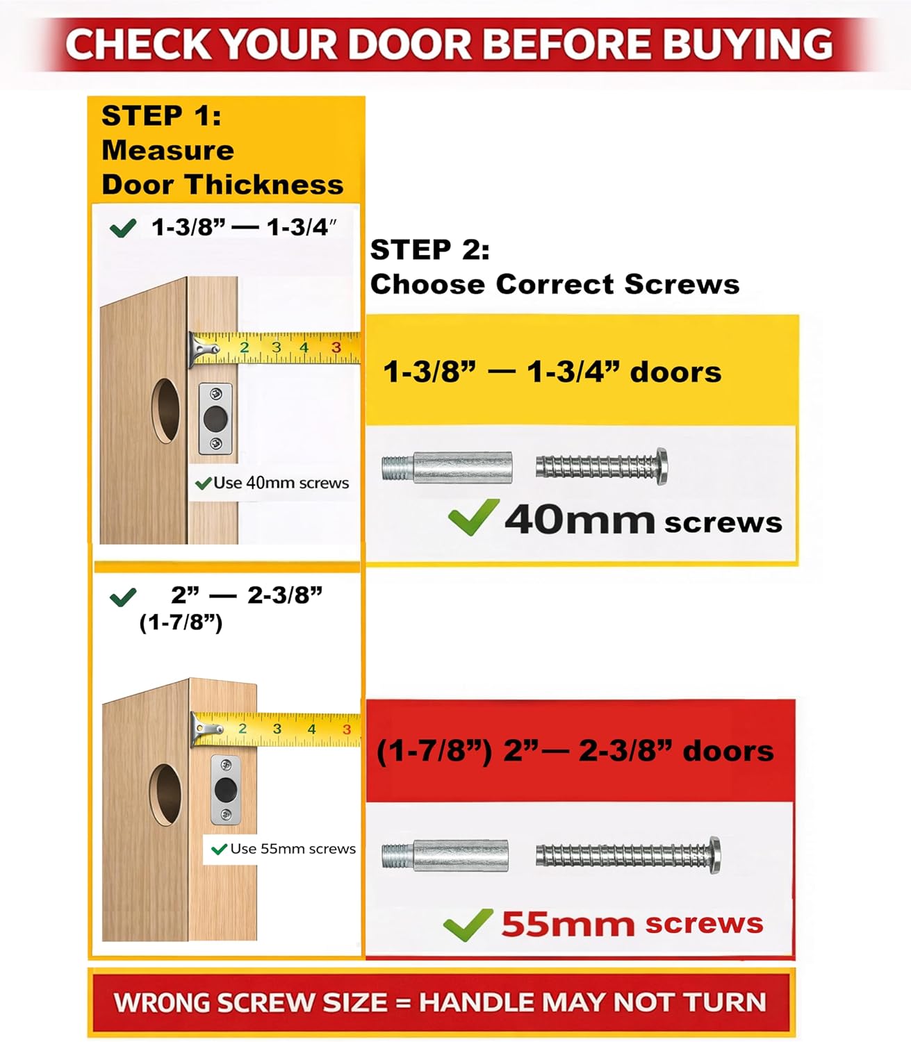 JOUNJIP Single-Sided Mechanical Keyless Combination Lever Handle Door Lock - [Square Spindle] Easier Install - Satin Chrome - 2024 Upgrade Version