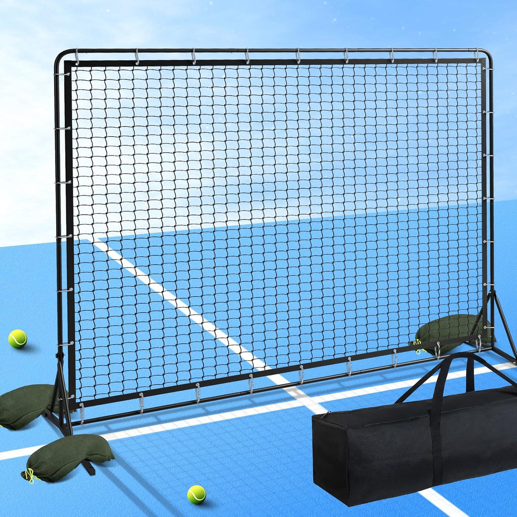 9.3*7.4ft Portable Tennis Rebounder Net, Tennis Practice Wall, Tennis Training Net for Tennis Racquet Sports Ball Pickleball, Tennis Backboard Net for Tennis Court Backyard Outdoor Training,
