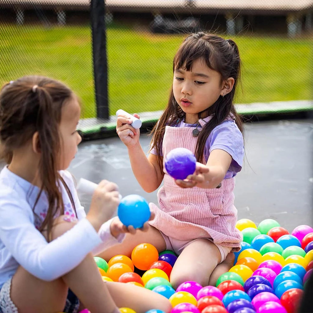 JumpFlex Hero Round Outdoor Backyard Trampoline with Net Safety Enclosure and Ladder - Heavy-Duty Jumping Trampoline Play Equipment for Family