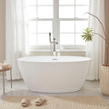HomeBeyond 69Inch Freestanding Bathtub | Acrylic Free Standing Soaking Tub, Classic Bathroom Stand Alone Tub Suitable Single Person Bathing