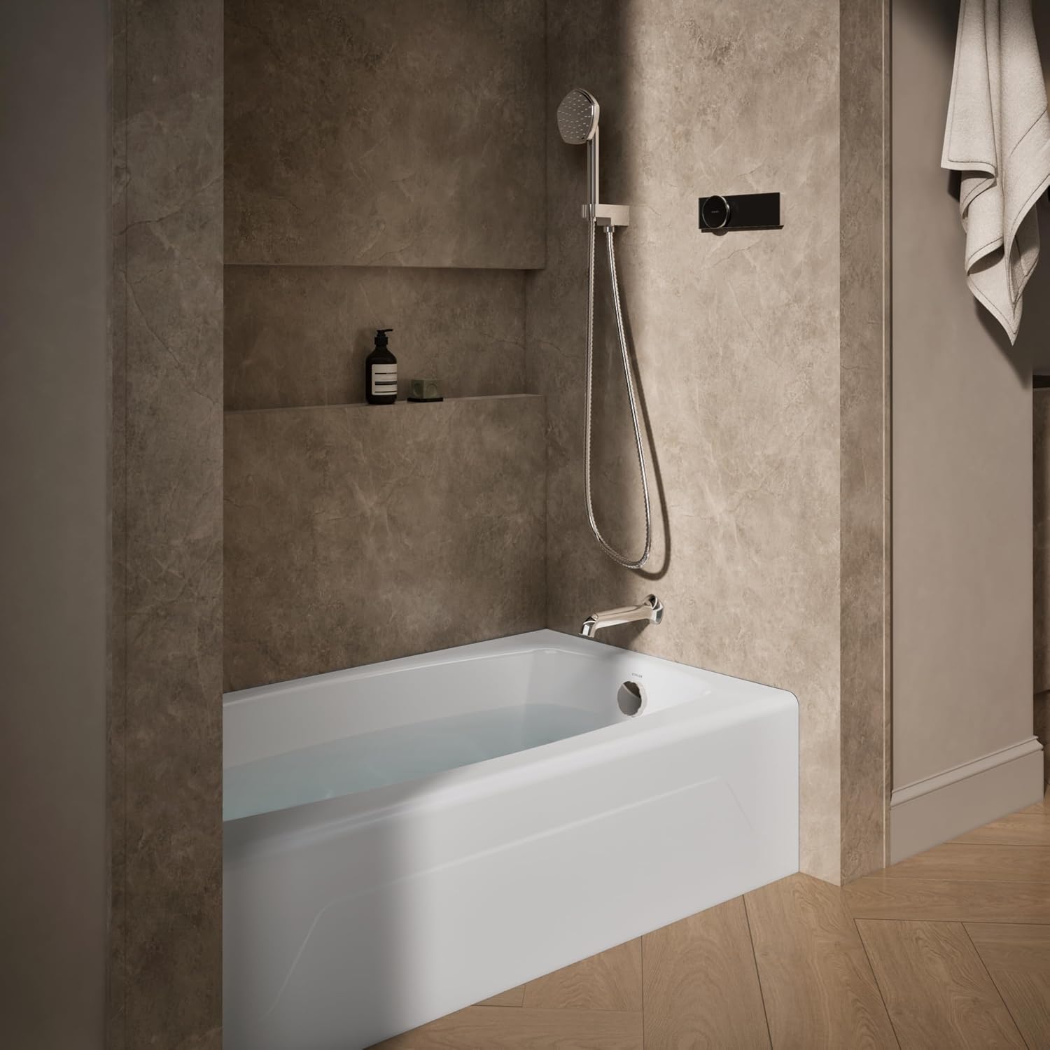KOHLER K-746-0 Seaforth Bath with Right-Hand Drain, White