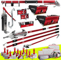 Full Taping/Finishing Set, High Capacity Boxes + Std Handles - LEVEL5 | Auto Taper, 10'/12' MEGA Boxes, 3'/3.5' Angle Heads, MiniShot, Corner Roller, Std Handles, Pump, Gooseneck | 4-684