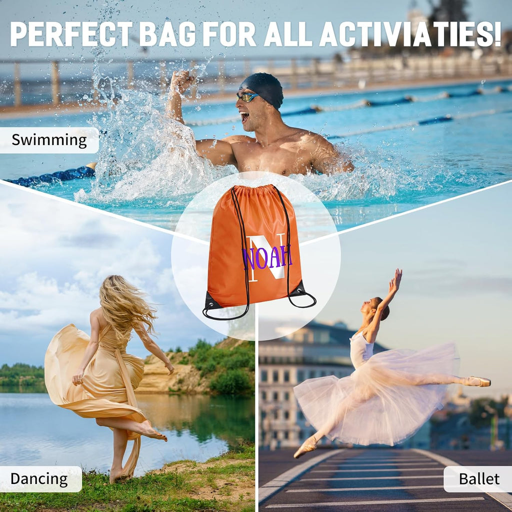 Fyore 100 Pack Custom Drawstring Backpacks, Personalized Drawstring Sports Bags with Your Logo Text for Gym Beach Climb Trips Party Events- 13.4x17Inch,12 Colors