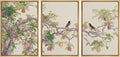 wall26 Framed Print Wall Art Set Watercolor Fruit Tree Branch with Birds Botanical Decorative Minimal Relax/Zen for Living Room, Bedroom, Office - 16'x24'x3 NATURAL