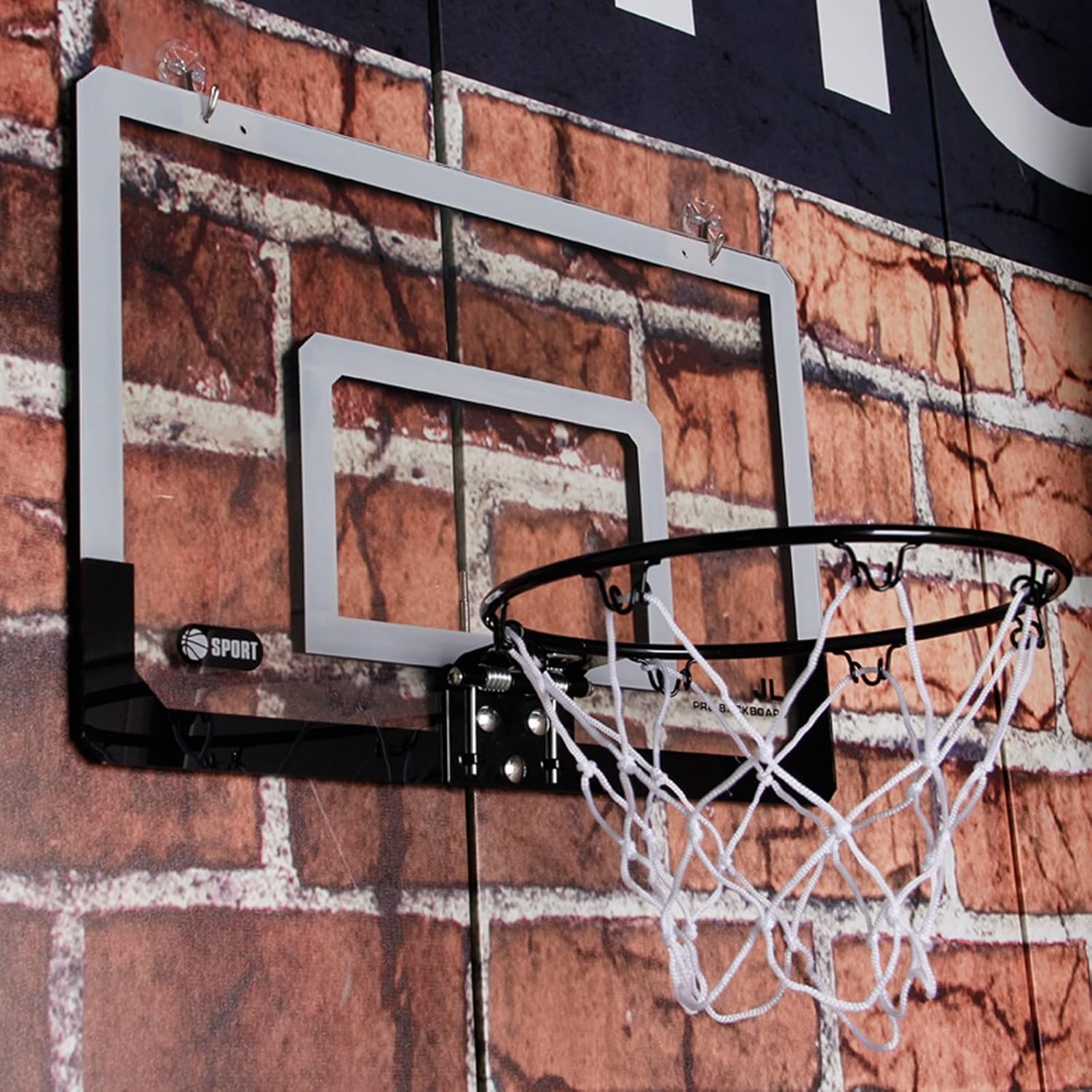Basketball Rim Wall-Mounted Basketball Hoop and Goal, Children's Mini Backboard Set, Can Be Installed On Doors and Walls (Color : Package 1, Size : 45x30cm)