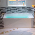 WOODBRIDGE 60' Acrylic Rectangular Alcove Soaking Bathtub in White with Left Drain, Brushed Nickel pop-up Drain Included, LB429-L