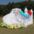 16FT Commercial White Bounce House for Kids & Adults - 16x14x10.5 FT Heavy Duty 100% PVC Wedding Inflatable Bouncer with Slide & Ball Pit, Large Jumping Castle with Blower for Party Photo Booth(16FT)