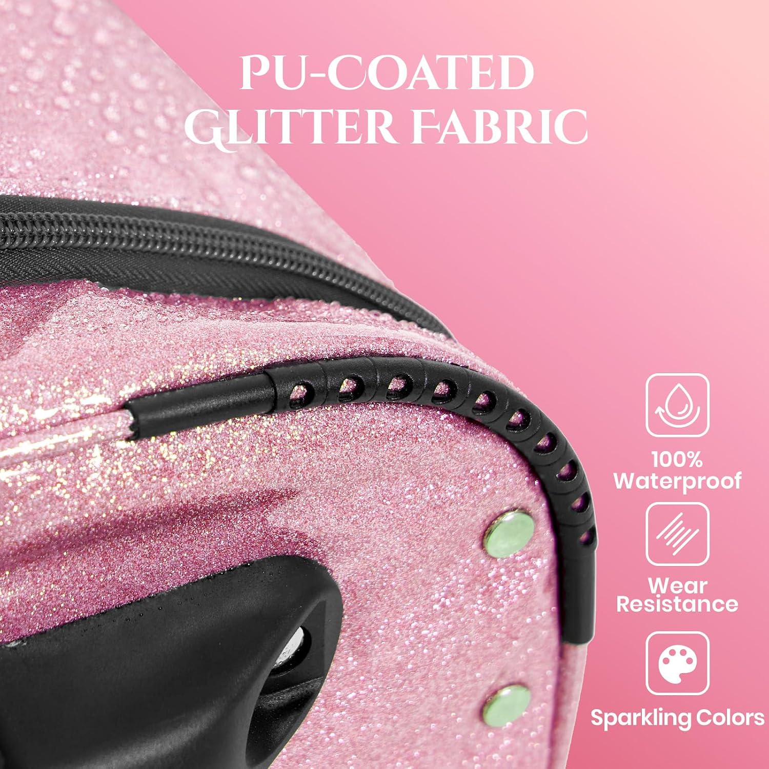 Fanwoli 23' Dance Bag with Garment Rack | Glittering Waterproof Fabric & Upgraded Stable System | Shine-Bright Collection | Ideal Competition Duffle Bag for Dancer Athlete Cheerleader Little Princess