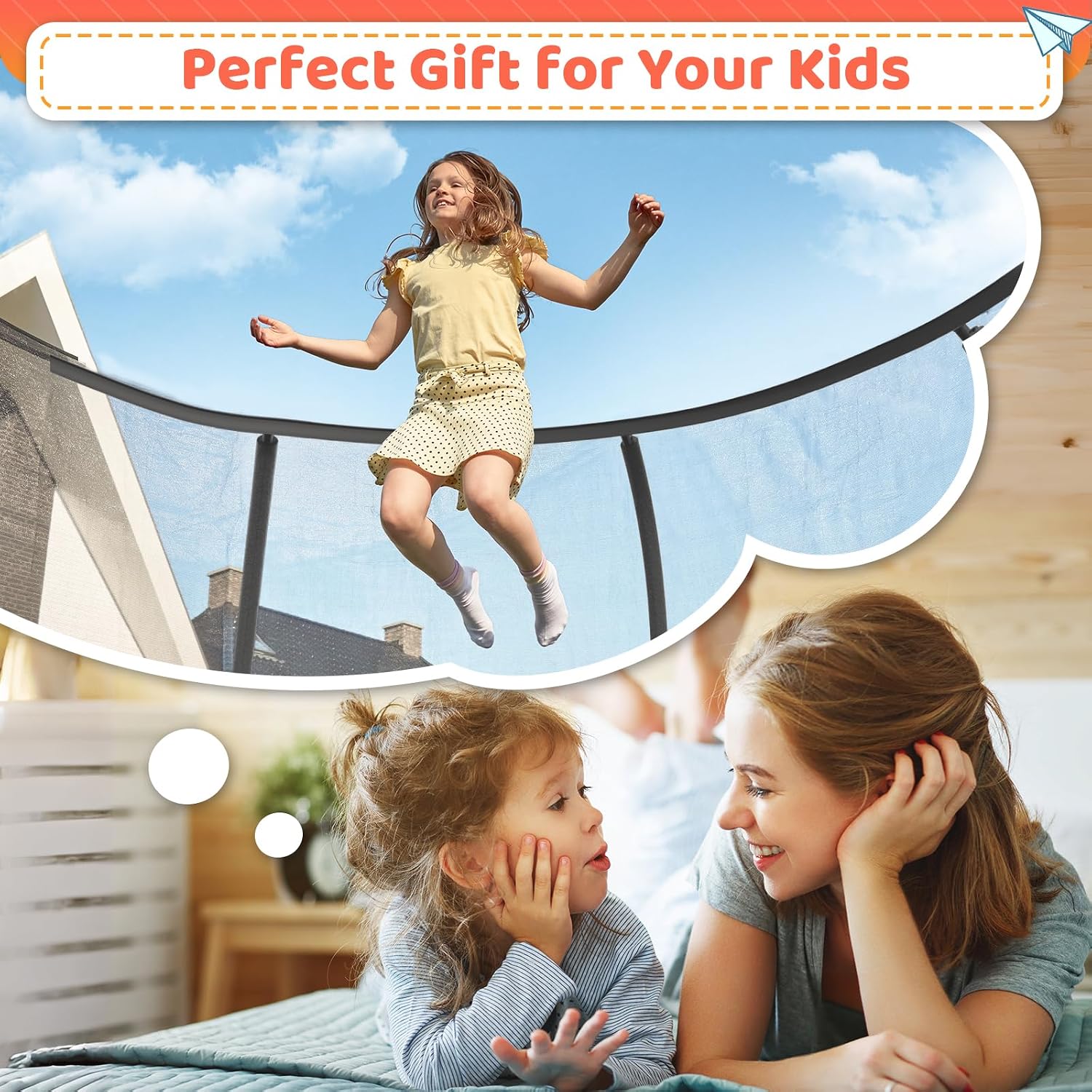 Zevemomo 12FT 14FT Trampoline with Basketball Hoop, Large Outdoor Trampoline for Kids and Adults with Net, Ladder, Protected Curved Poles, Heavy Duty Trampoline 400/450LBS Weight Capacity