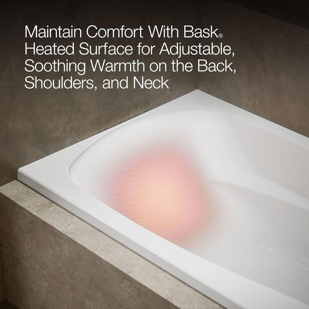 KOHLER K-1257-GHRW 72' X 36' Integral Flange Heated Bubblemassage™ Air Bath With Bask® Heated Surface And Right-Hand Drain