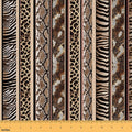 Castle Fairy Animal Skin Stripes Print Fabric by The Yard Cheetah Zebra Snake Tiger DIY Craft Hobby Retro Stripe Decorative Soft Flannel Polyester No Stretch,10 Yards