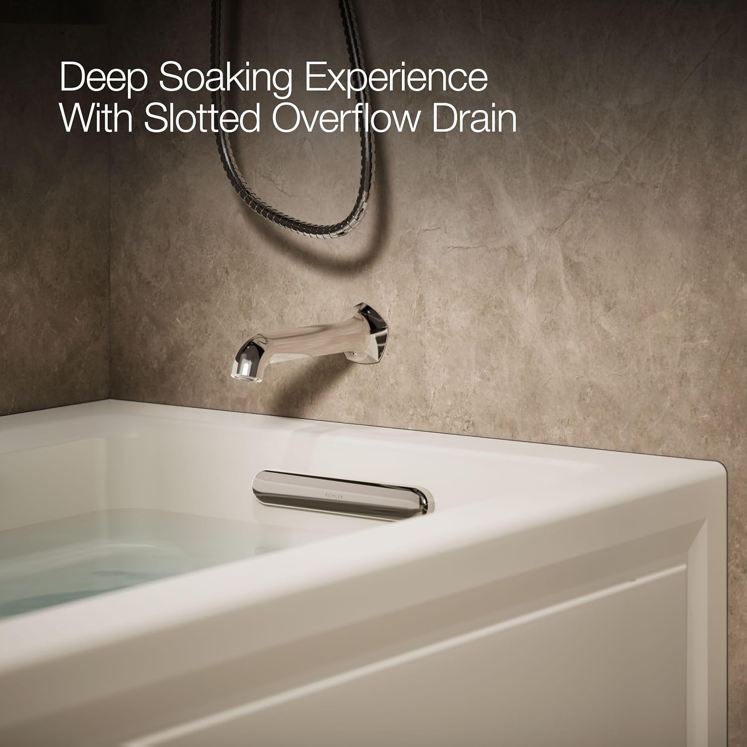 KOHLER K-1122-RA-96 Archer 5-Foot Whirlpool, Biscuit