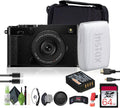 FUJIFILM X-E5 Mirrorless Digital Camera with XF 23mm f/2.8 Lens (Black) Bundle with Fuji INSTAX Mini Link 3 Smartphone Printer - White + 64GB UHS-II SDXC Memory Card + Micro HDMI Cable + More