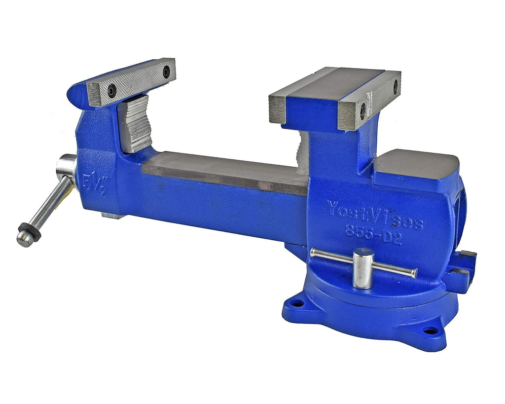 Yost Vises 880-D2 Reversible Combination Vise System | 8 Inch Jaw Width Heavy-Duty Utility Pipe and Bench Vise |Jaw Opens 12.5 Inches when Reversed | Swivel Base | Made with Ductile Iron Castings