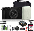FUJIFILM X-E5 Mirrorless Digital Camera with XF 23mm f/2.8 Lens (Black) Bundle with Fuji INSTAX Mini Link 3 Smartphone Printer - Green + 64GB UHS-II SDXC Memory Card + Micro HDMI Cable + More