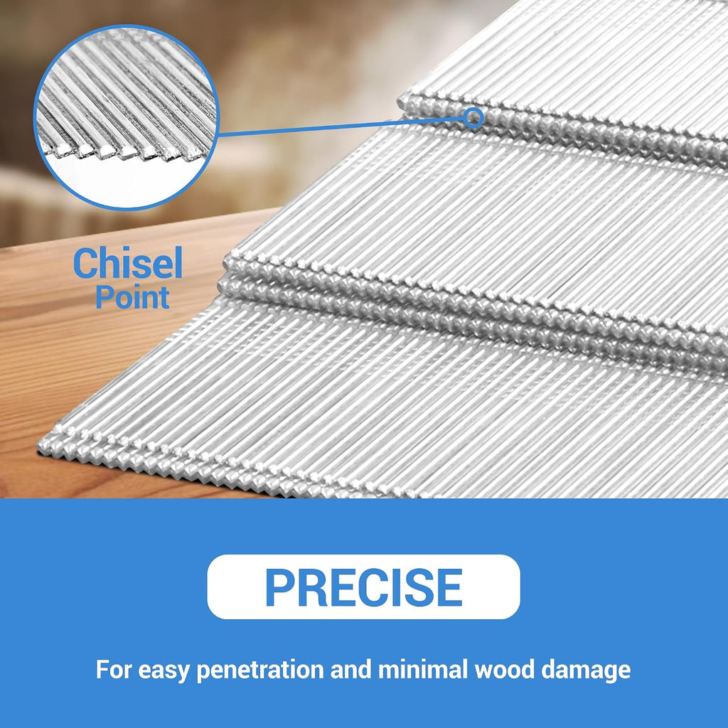 meite 15 Gauge 34 Degree Angled Finish Nails 1-1/2-Inch Galvanized Finishing Nails for Nail Gun, DA Series Glue-collated Nail for Window Trimming/Cabinet, 16,000PCS