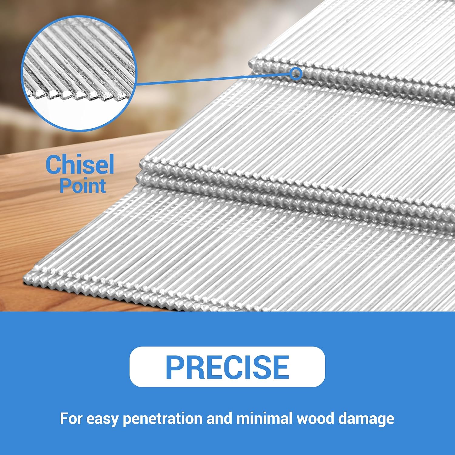 meite 15 Gauge 34 Degree Angled Finish Nails 1-1/2-Inch Galvanized Finishing Nails for Nail Gun, DA Series Glue-collated Nail for Window Trimming/Cabinet, 16,000PCS