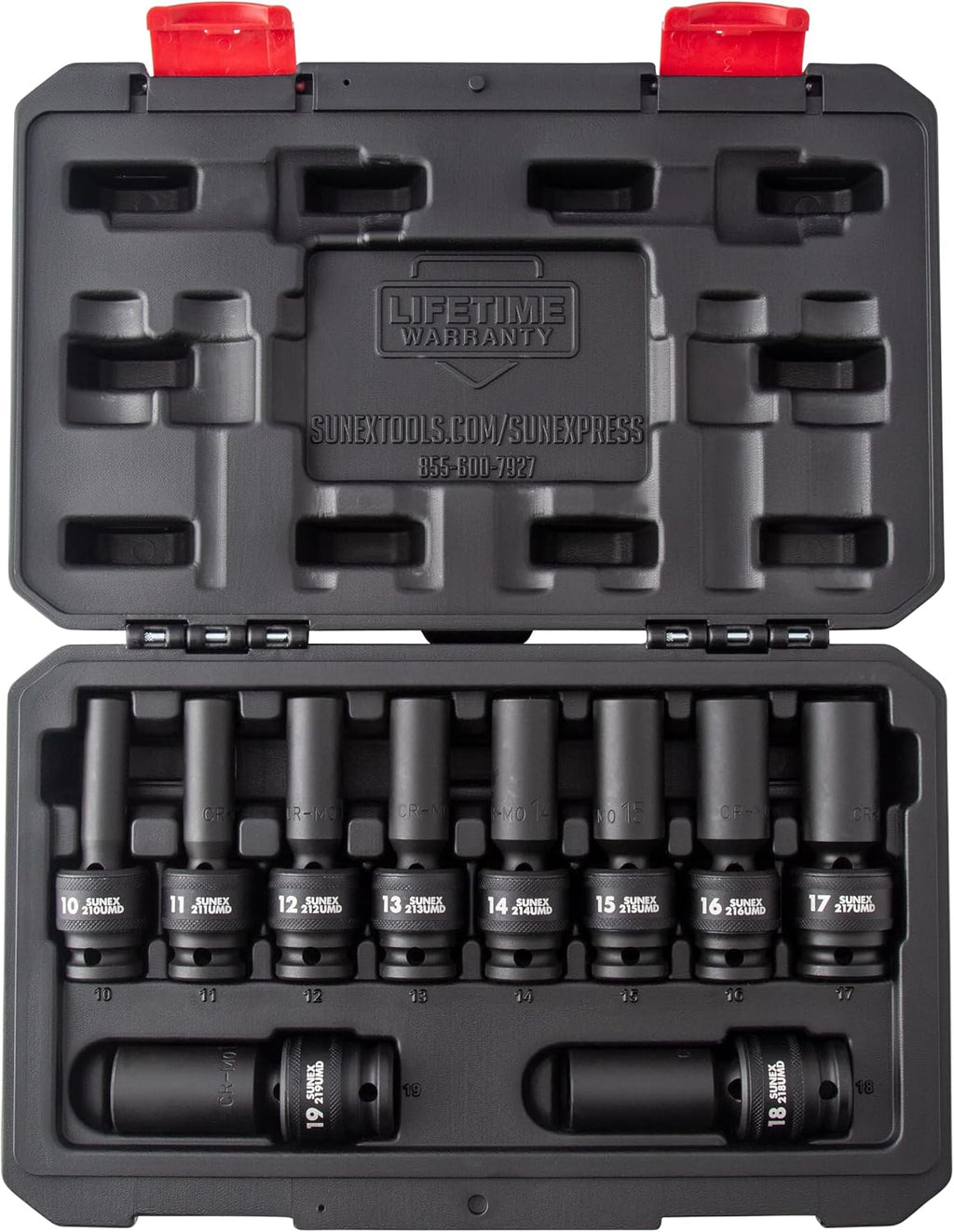 Sunex 2658 10Piece 1/2' Drive Deep Universal Standard Metric Impact Socket Set