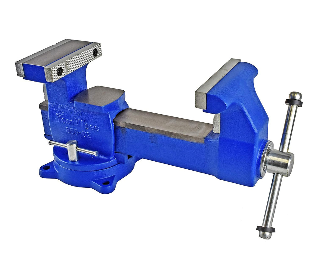 Yost Vises 880-D2 Reversible Combination Vise System | 8 Inch Jaw Width Heavy-Duty Utility Pipe and Bench Vise |Jaw Opens 12.5 Inches when Reversed | Swivel Base | Made with Ductile Iron Castings