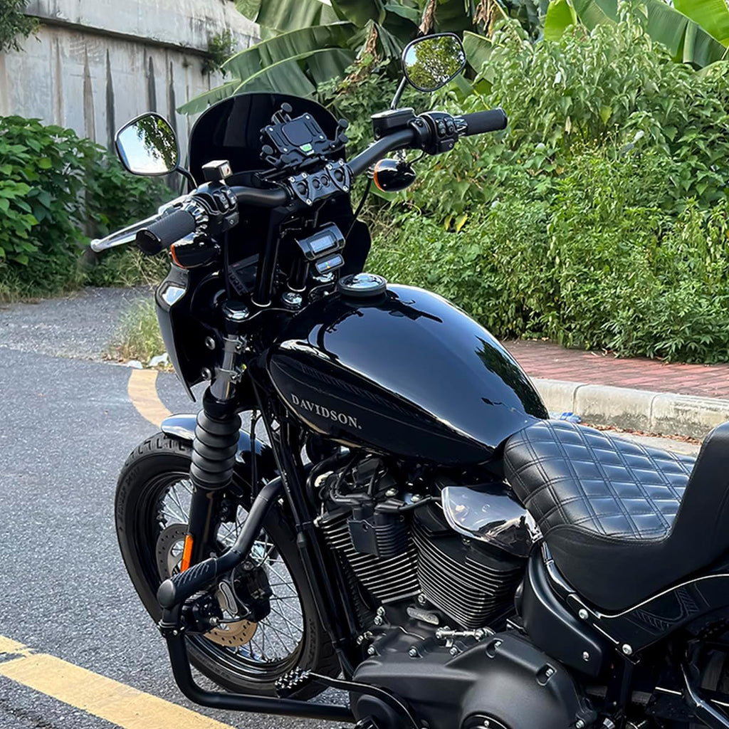 Motorcycle Pullback 10''Tall Handlebar Risers Extension Kit 1-1/8' 28mm Bar Clamp Dia Compatible with Harley Dyna Street bob Softail Sportster 883 1200